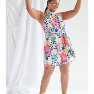 Anthropologie romper extra large XL floral ruffle jumper